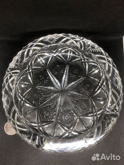 Хрустальная пепельница тяжелая СССР