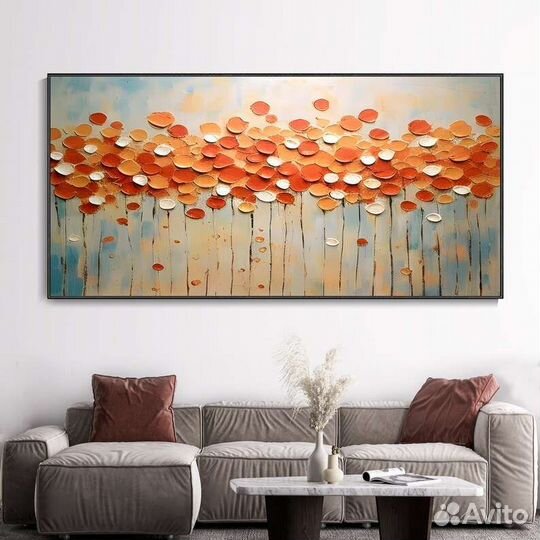 Красочная картина маслом цветущие цветы Абстракция