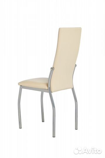 Стул пекин хром/экокожа Линкольн светло-бежевая
