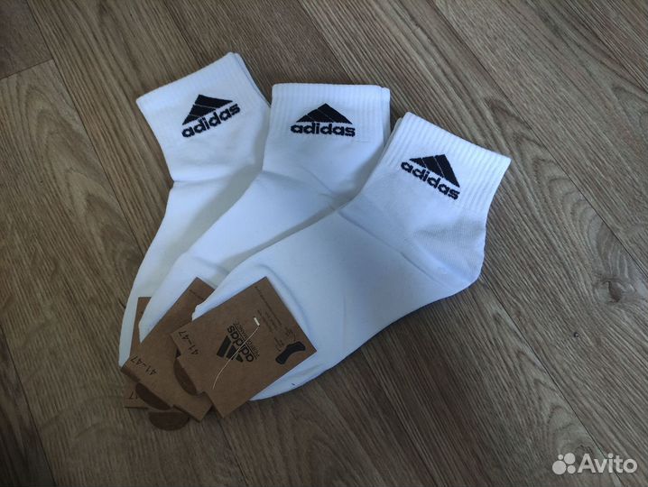 Носки Adidas белые средние мужские комплект 5шт