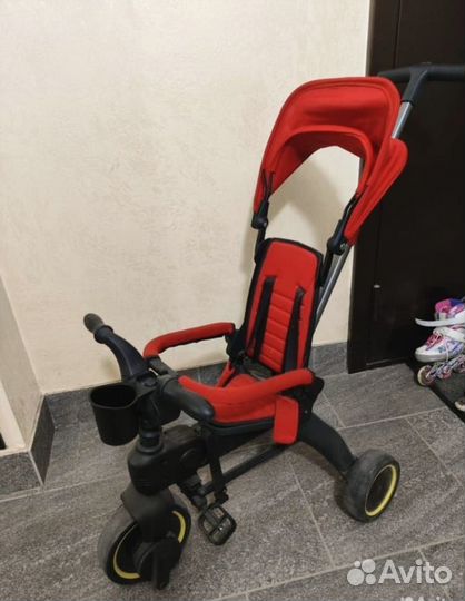 Велосипед детский трёхколёсный с ручкой складной