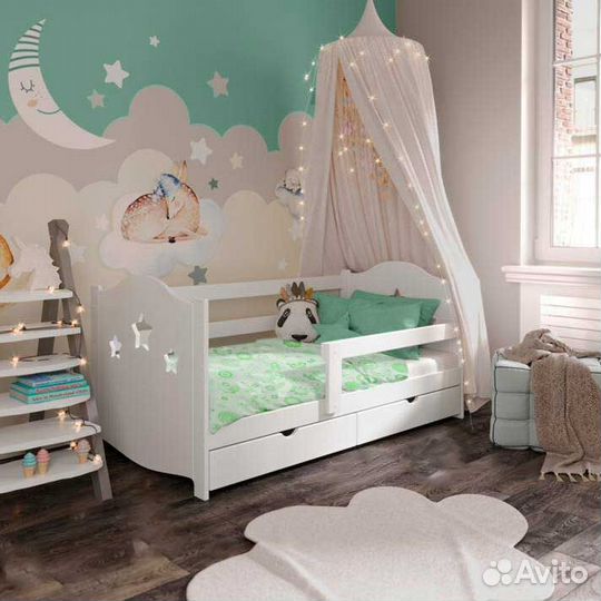 Кроватка для малыша сингл из массива высокий борт