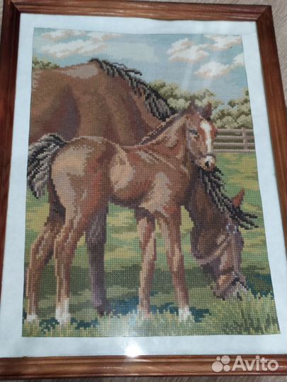 Вышитые картины Лошадки
