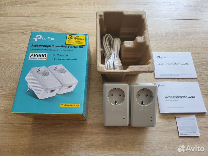 Комплект адаптеров Powerline TP-link TL-PA4010P KI