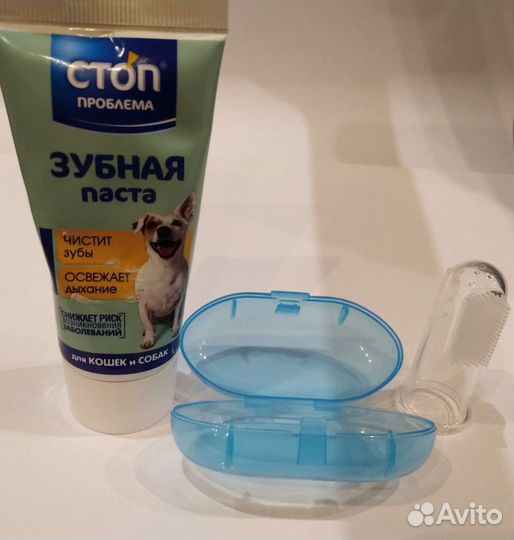 Зубная паста для кошек и собак+щетка. Набор. Новый