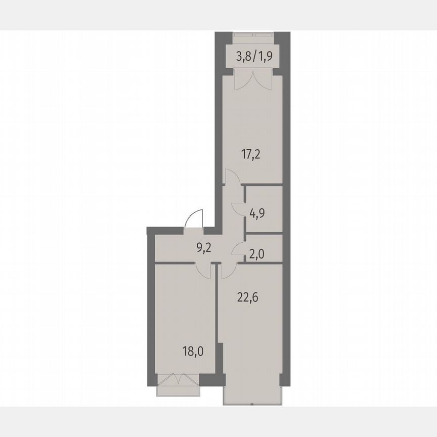 2-к. квартира, 75,8 м², 12/13 эт.