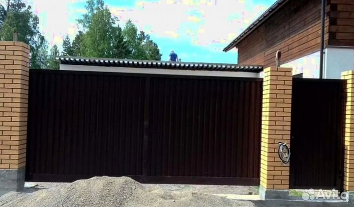 Ворота откатные металлические прочные