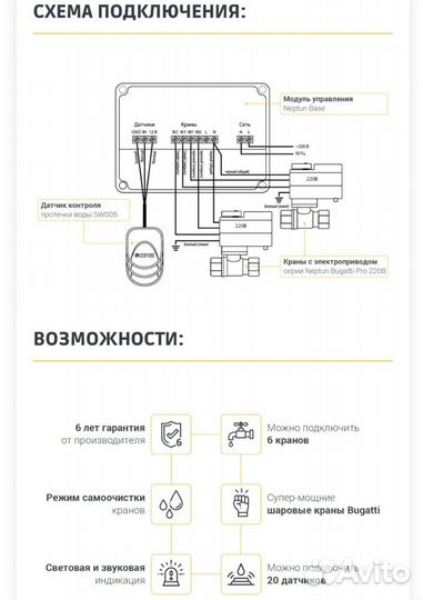 Система защиты от протечек Neptun Bugatti Base 1/2