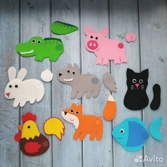 Игра из фетра Где чей хвост