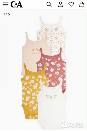 Набор маек боди 80 С&А для девочки новые