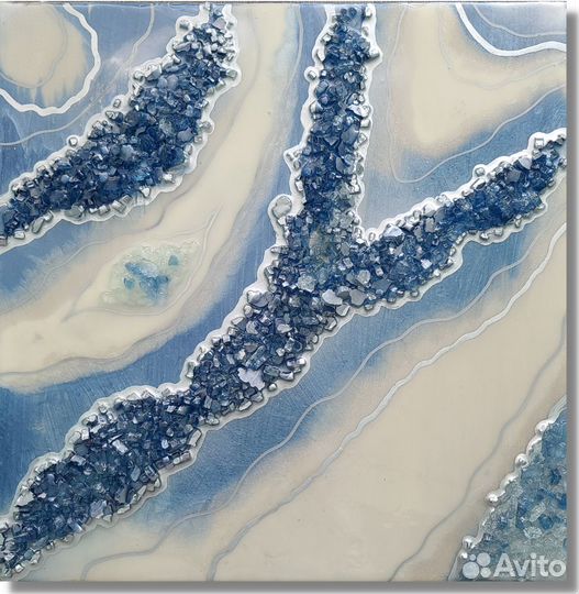 Smoky Blue - Картина с натуральными камнями