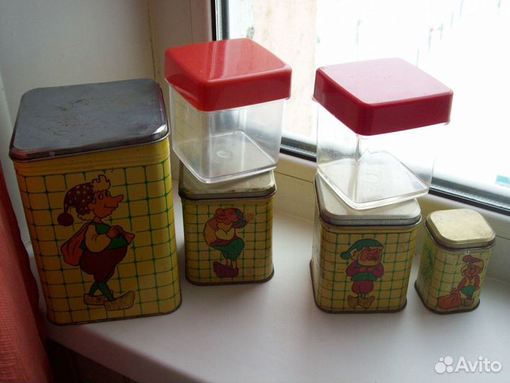 Ёмкости для сыпучих (Винтаж,80-е годы) -4 банки