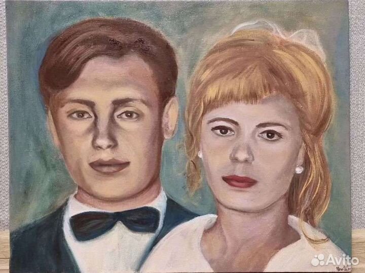 Портрет маслом по фото картина на заказ