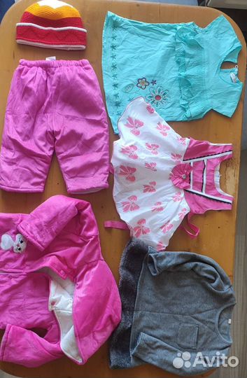 Вещи пакетом на девочку 6-18 мес размер 86-92