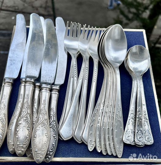 Мельхиор столовый набор 24 прибора