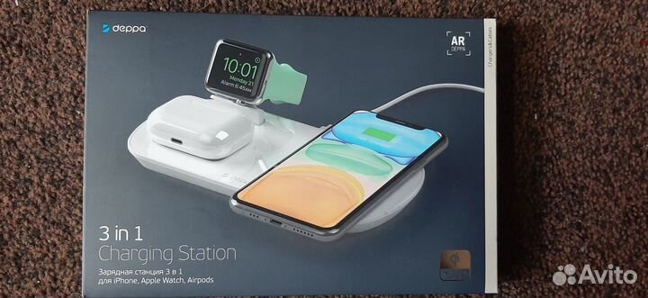 Deppa 3в1 зарядная станция iPhone/Watch/Airpods