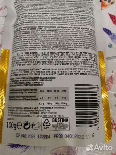 Корм для щенков monge