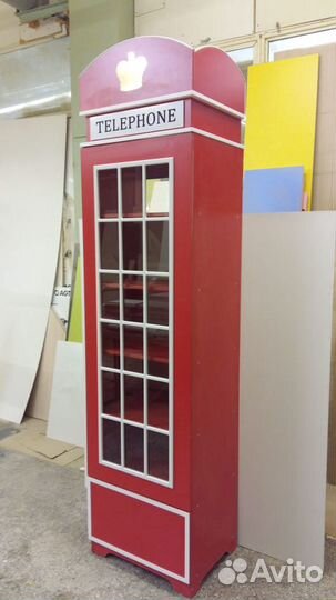 Красная Телефонная Будка Шкаф в детскую London-12