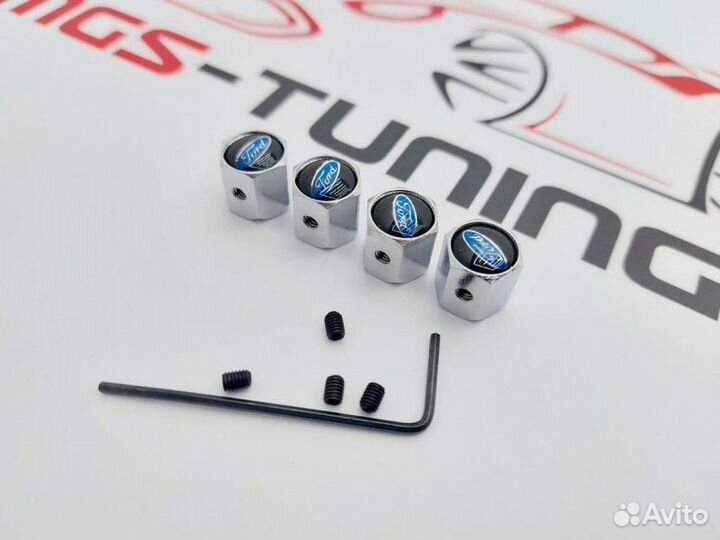 Колпачки на ниппель Ford Chrome с антикражей