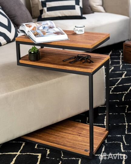 Прикроватный столик в стиле лофт