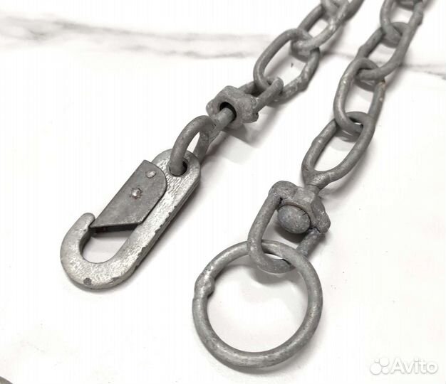 Цепь 3м 5мм привязи животных 2 вертлюга Карабин