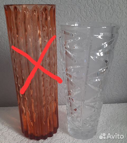 Ваза хрустальная белая Чехия