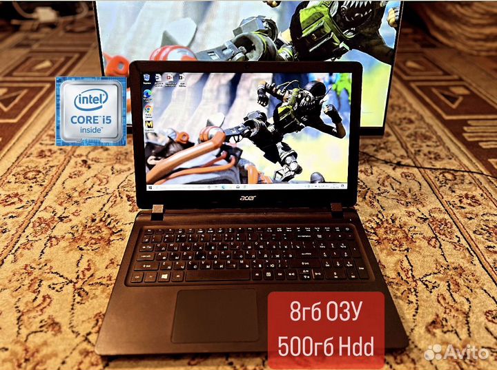 Мощный Ноутьук Acer i5-7200u/8гб/500гб Hdd