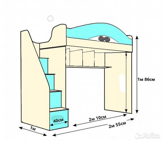 Детская кровать чердак