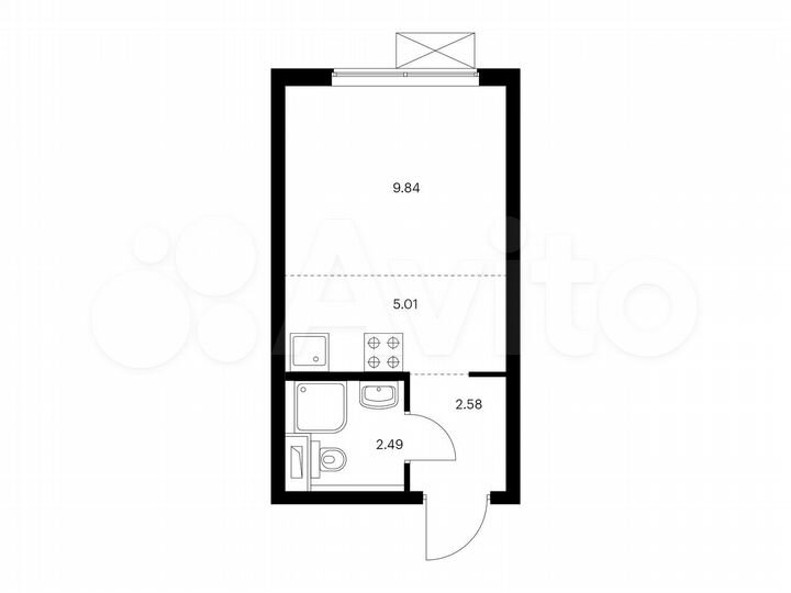 Квартира-студия, 19,9 м², 28/33 эт.