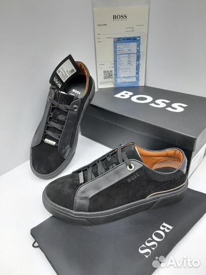 Кеды Hugo Boss черные замшевые мужские