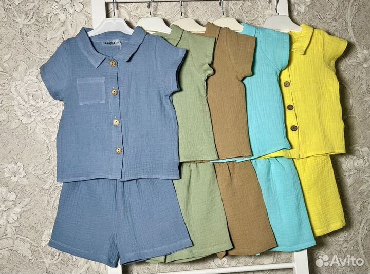 Муслиновый костюм для мальчика 80-98