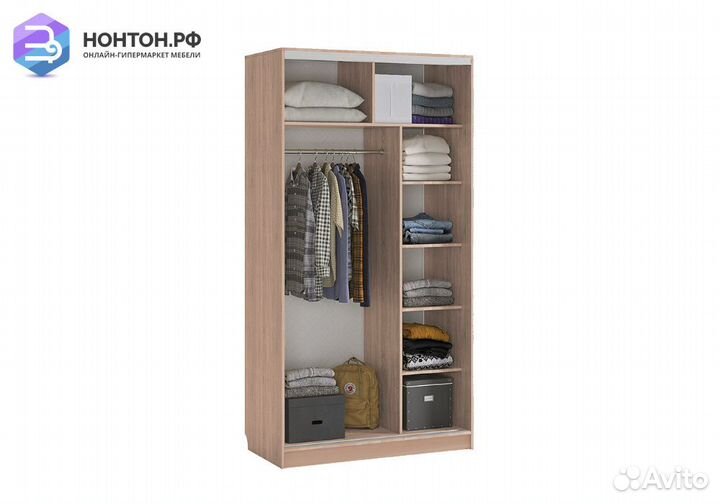 Шкаф-купе Рио 1-600 волны 1 дуб млечный