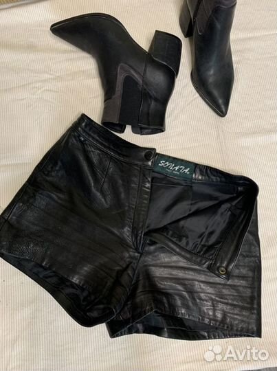 Кожаные шорты женские