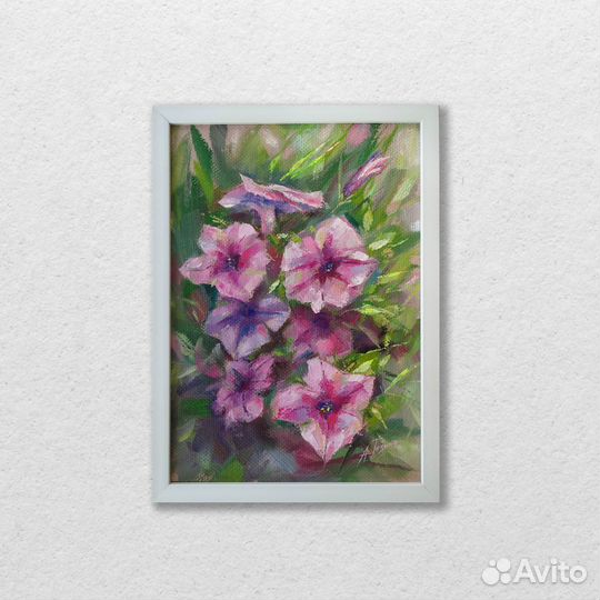 Картина маслом цветы Букет Лето