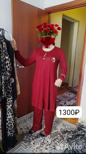 Платье штапель комплект со штанами