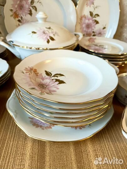 Сервиз столовый «Хризантемы» Дулево СССР