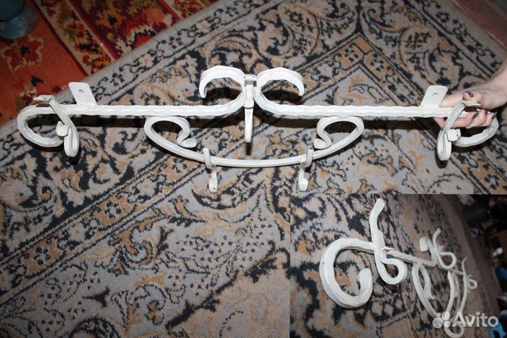 Вешалка кованая Сталь Ручная работа Длина 86 см