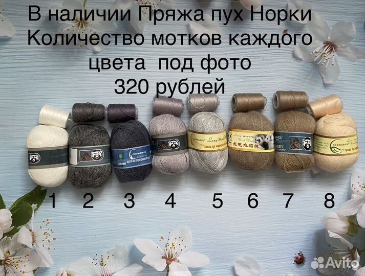 Пряжа пух норки