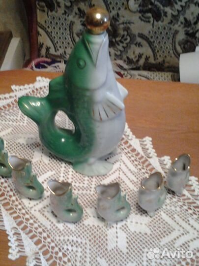 Графин (штоф) рыбка зеленый