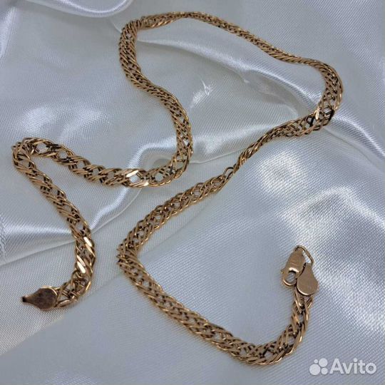 Цепь тройной ромб, золото 585 (14K), вес 16.52 г