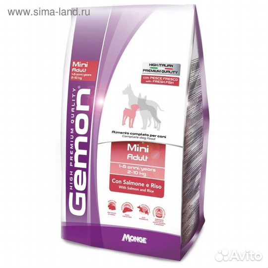 Gemon Dog Mini 1 кг. лосось с рисом