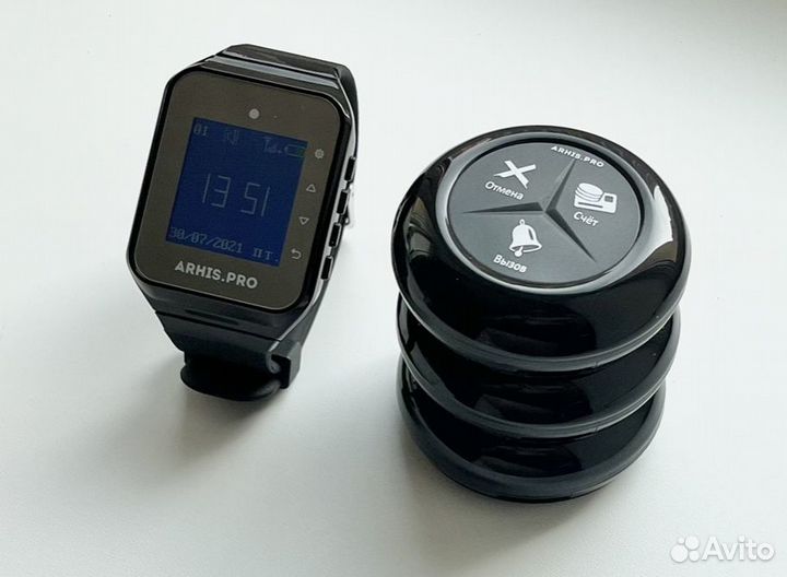 Комплект вызова персонала кнопка/часы официанта