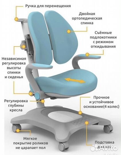 Компьютерное кресло детское ортопедическое