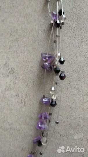 Ожерелье-колье на 4 лесках с аметистом