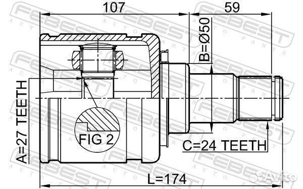 ШРУС внутренний левый febest, 0111GSV40LH