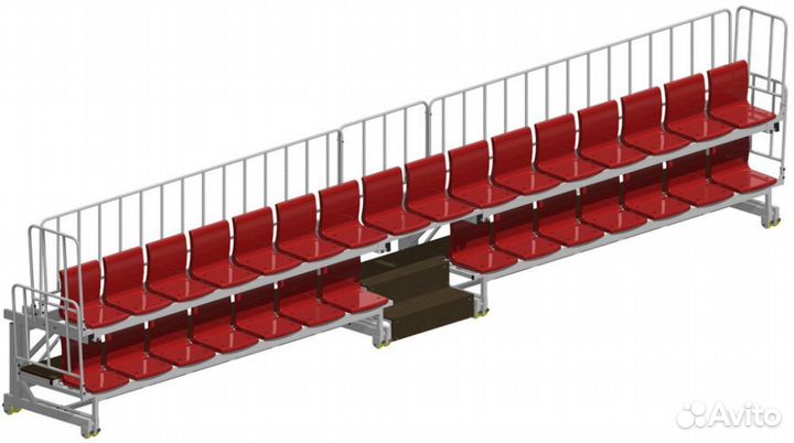 Трибуна двухрядная 30 мест телескопическая сборно