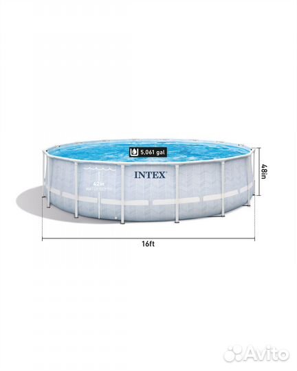 Каркасный бассейн Intex 4.88 x 1.22 м, 26746