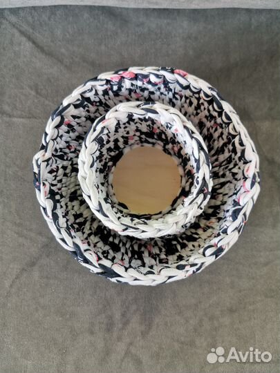 Набор вязаных корзин