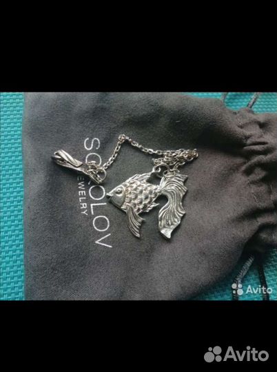 Рыбка-ионизатор, новая, серебро 925