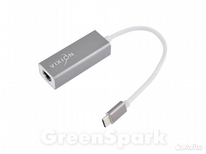 Адаптер vixion AD64 Type-C M - RJ45 F кабель 0.2м